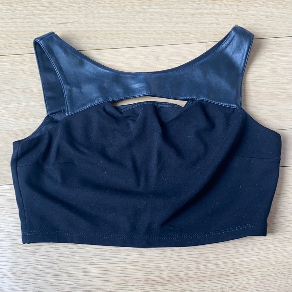 Black Leather Crop
